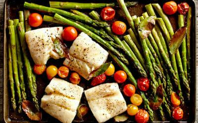 Healthy Recipe: Roasted Asparagus, Fish, and Bay Leaves